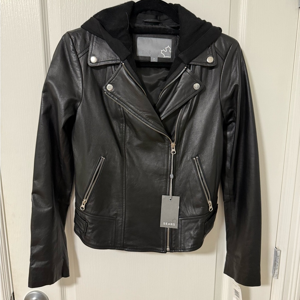 Leather Hooded Jacket